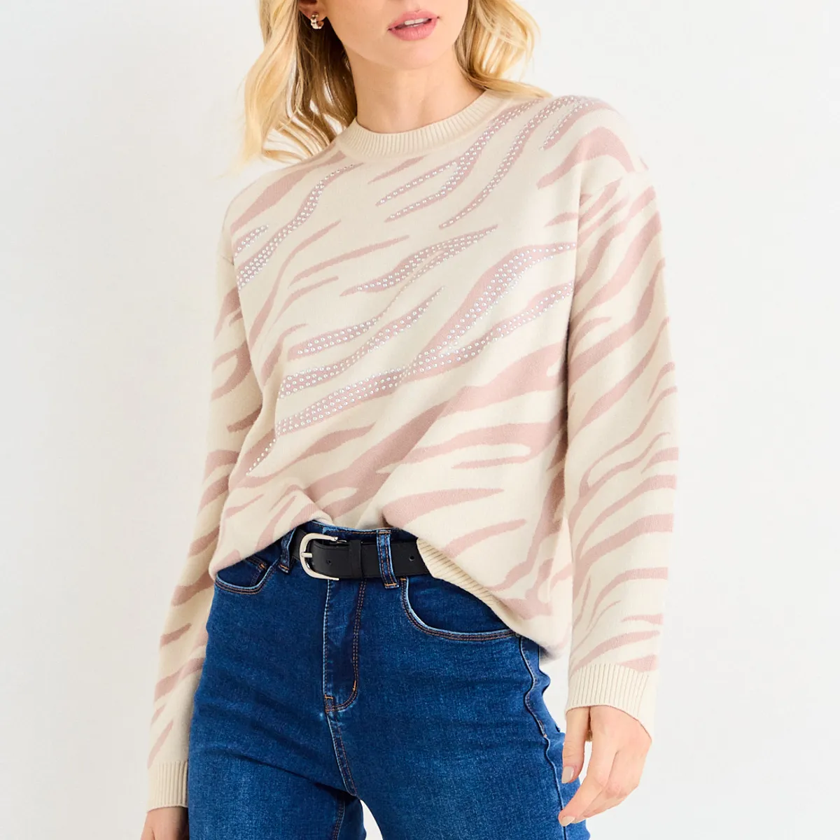 ASH - Sweater Jacquard Mujer Crudo Ash