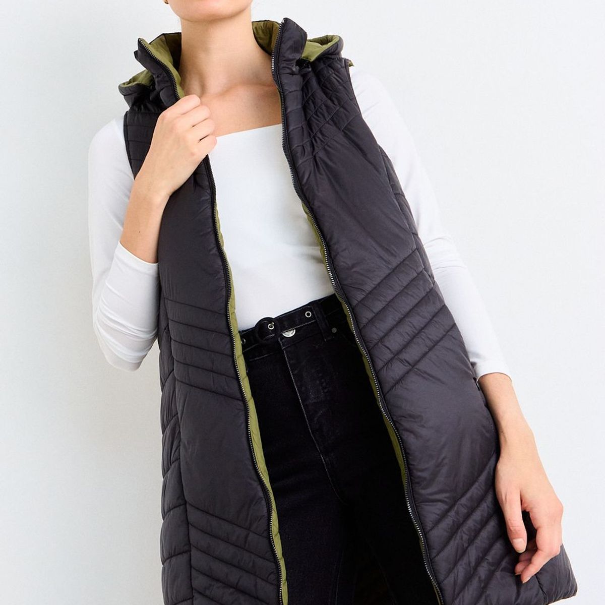 IO - Parka Lisa Reversible Mujer Negro Io