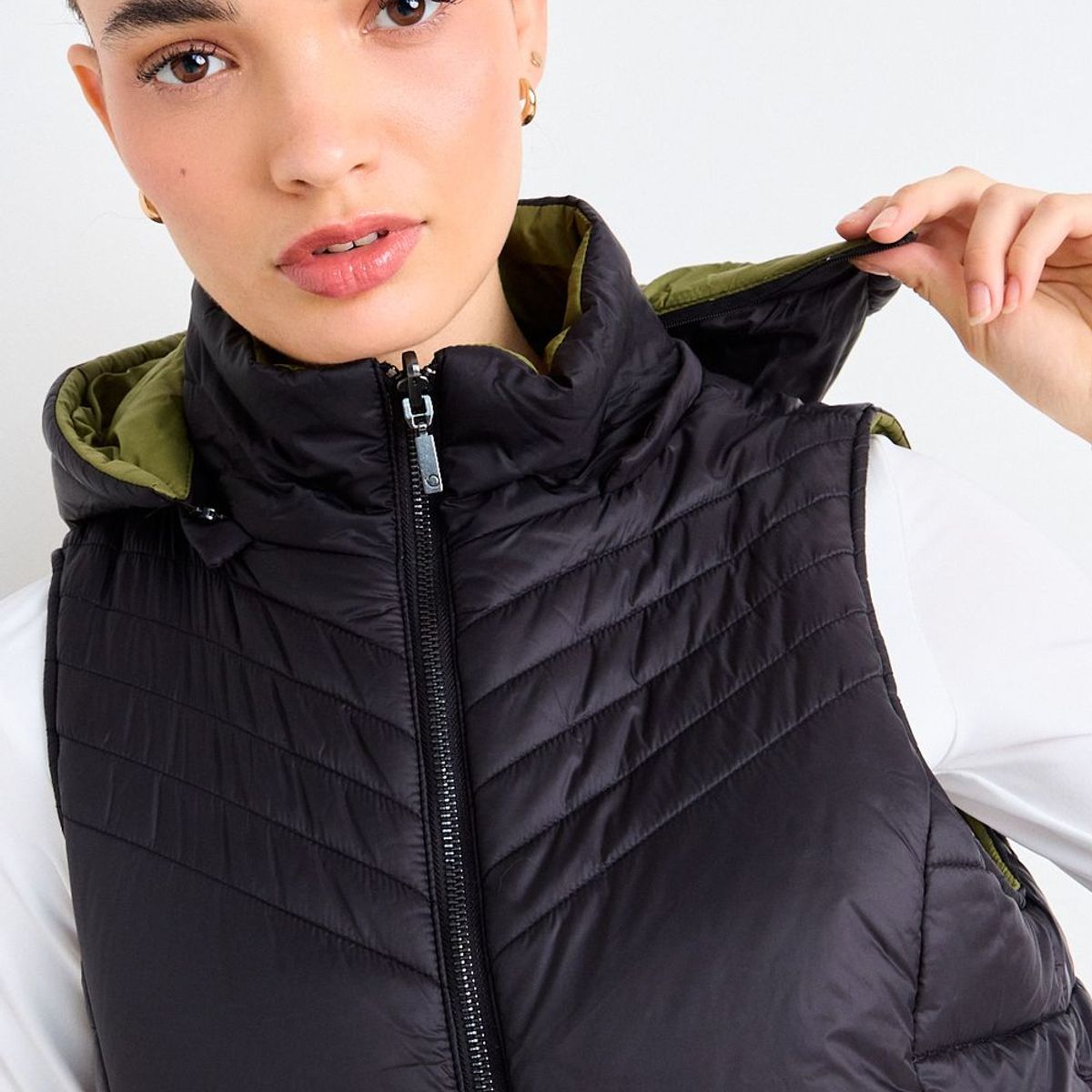 IO - Parka Lisa Reversible Mujer Negro Io