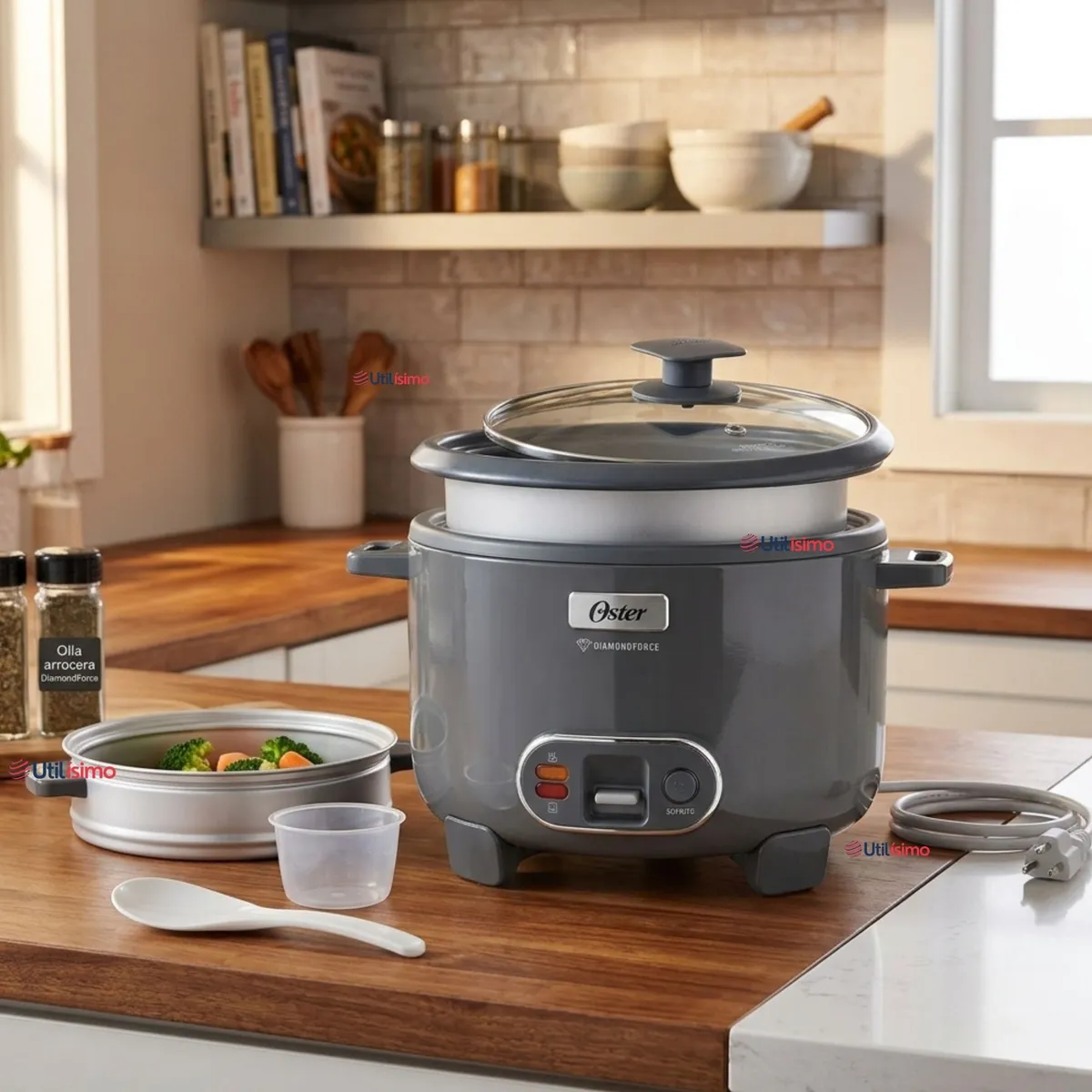 OSTER - Oster Arrocera, 3 En 1, 12 Tazas Capacidad, Función Sofrito, Vaporera,Oster DiamondForce