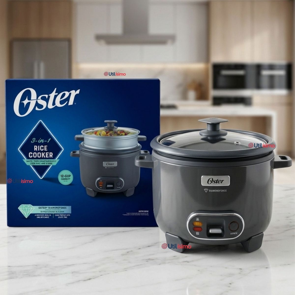 OSTER - Oster Arrocera, 3 En 1, 12 Tazas Capacidad, Función Sofrito, Vaporera,Oster DiamondForce