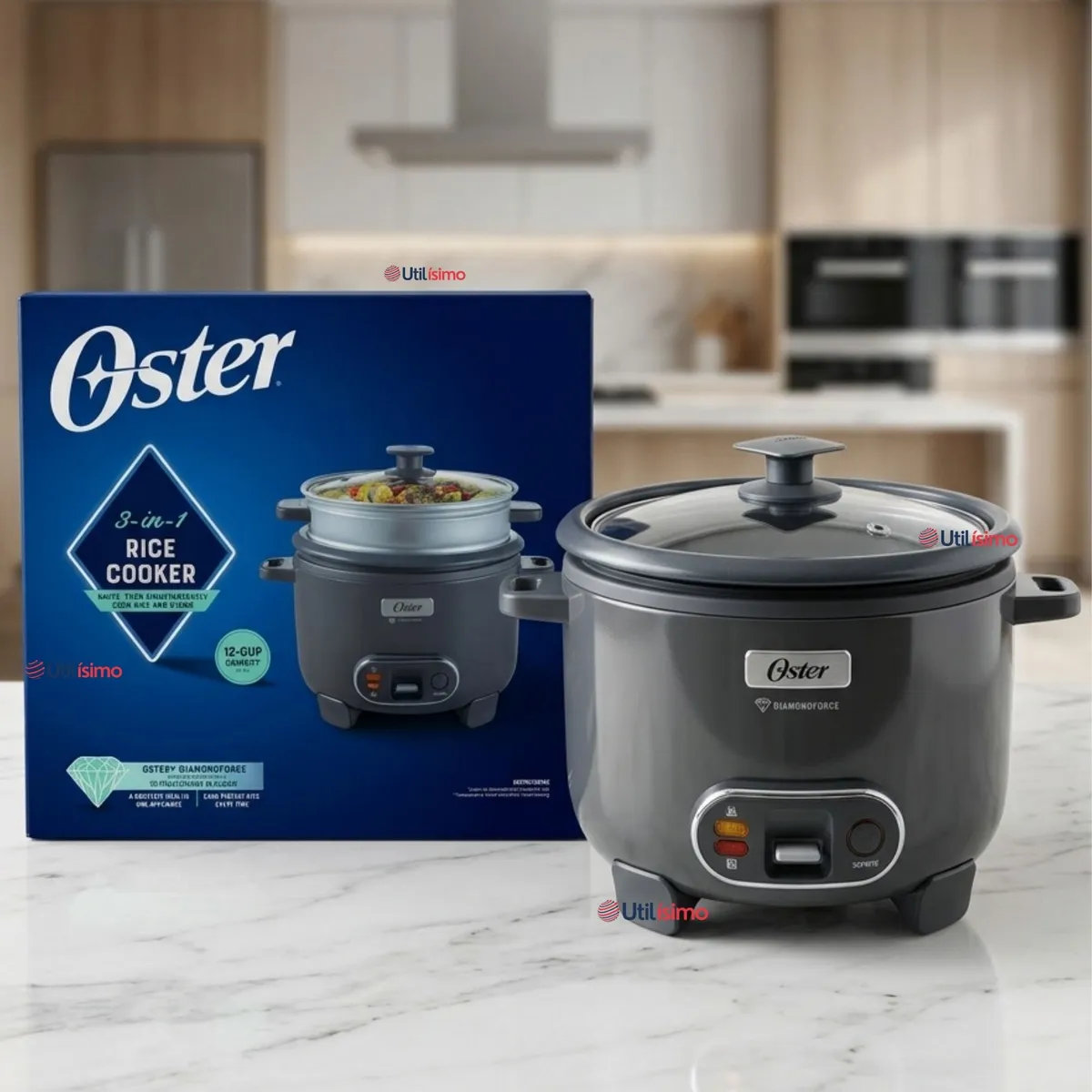 OSTER - Oster Arrocera, 3 En 1, 12 Tazas Capacidad, Función Sofrito, Vaporera,Oster DiamondForce