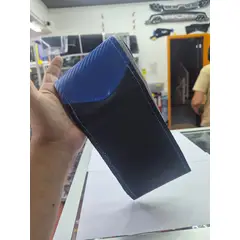 GENERICO - Funda Protectora para Volante diseño carbono azul con negro hilo azul