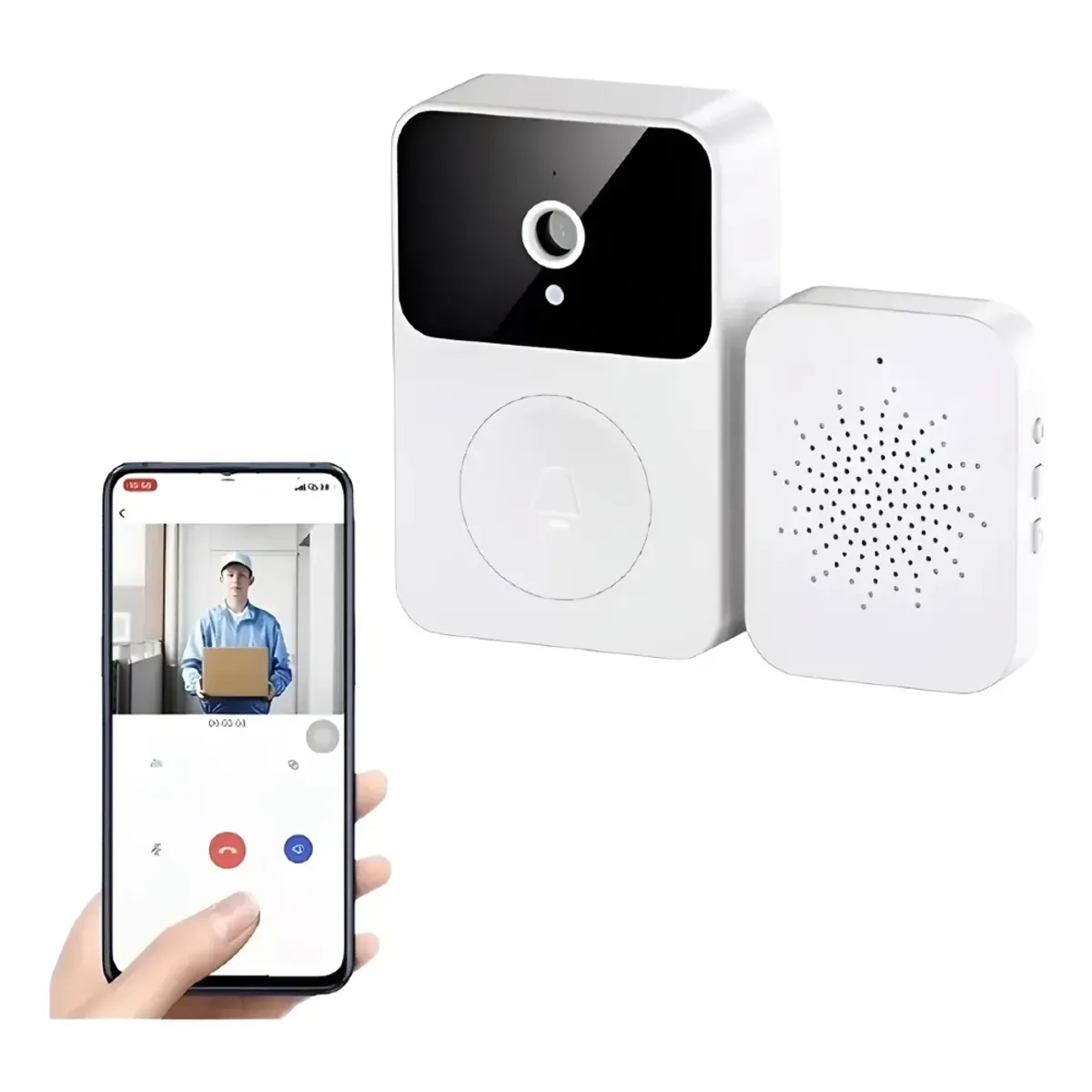 IRM - Video Portero Timbre Wifi Inalambrico Camara Seguridad Smart App Celular Vision Nocturna FIGOIMPORT