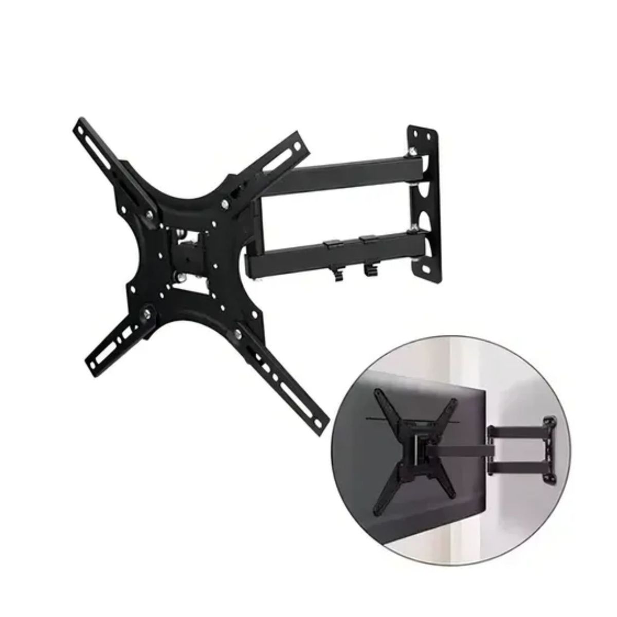 GENERICO - Soporte para tv 14 a 55 pulgadas brazo giratorio color negro