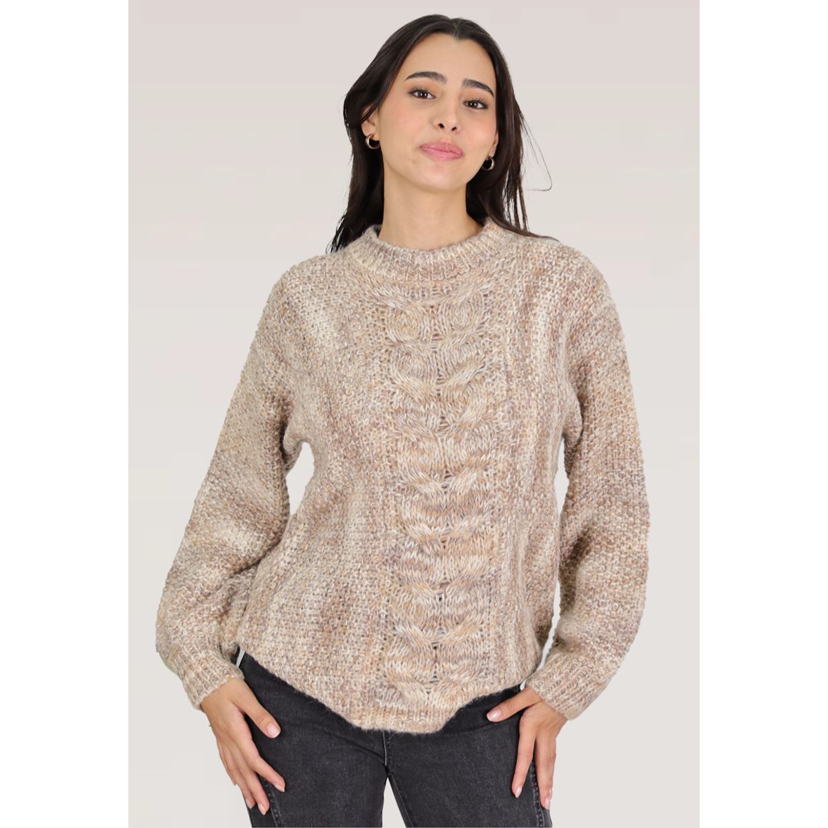 TENTATION - SWEATER OVERSIZE TRENZA POLIAMIDA