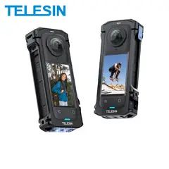 TELESIN - Jaula Aluminio Para Insta360 X4 Protector Cámara Soporte