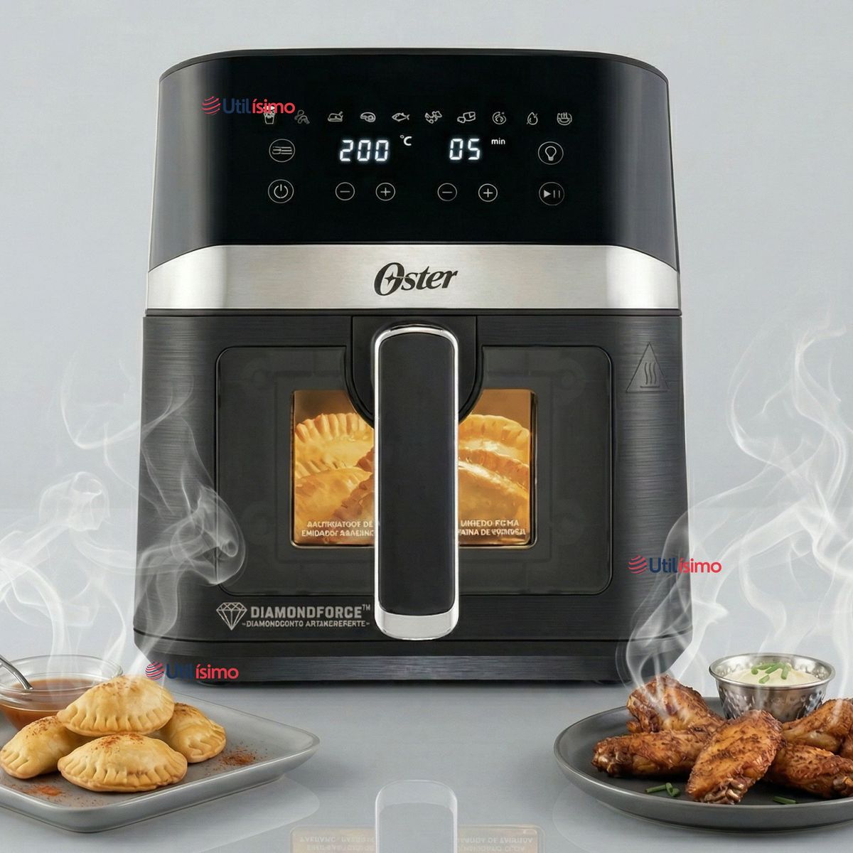 OSTER - Freidora de aire digital Oster® con recubrimiento DiamondForce, 4L de capacidad,CKSTAF40WDDF 1300W