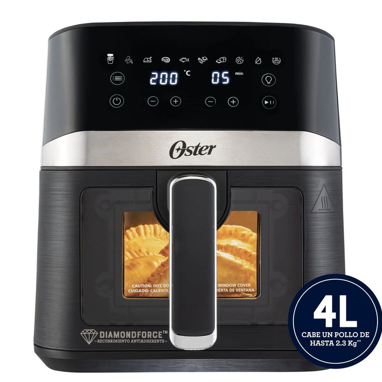 Freidora de aire digital Oster® con recubrimiento DiamondForce, 4L de capacidad,CKSTAF40WDDF 1300W