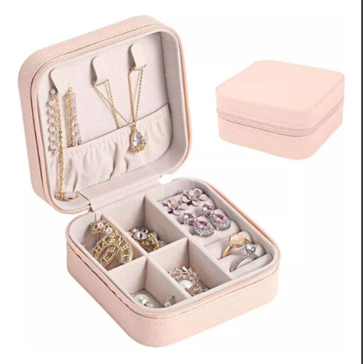 GENERICO - Joyero Portátil Mini Caja Organizadora De Anillos Collares