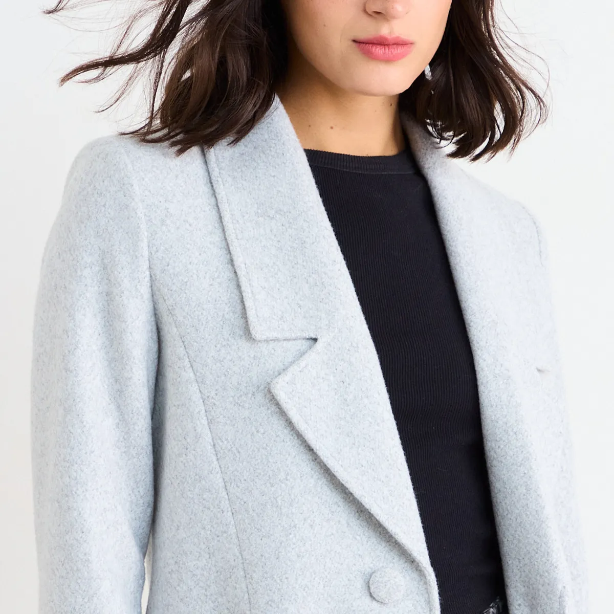 IO - Chaqueton Liso Mujer Gris Io