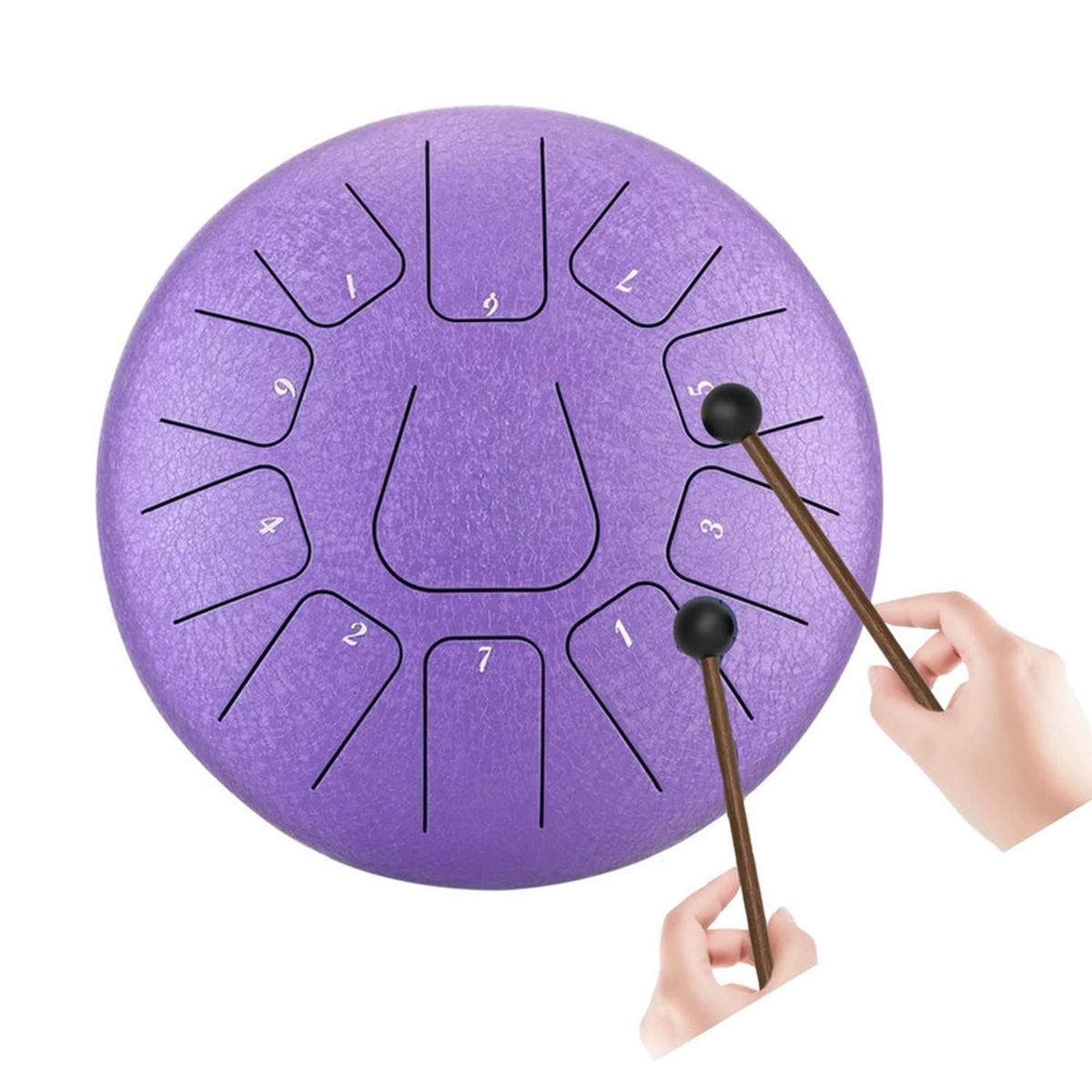 MOBII - Tambor Lengua De Acero Meditación Yoga 6” 11 Tonos Morado