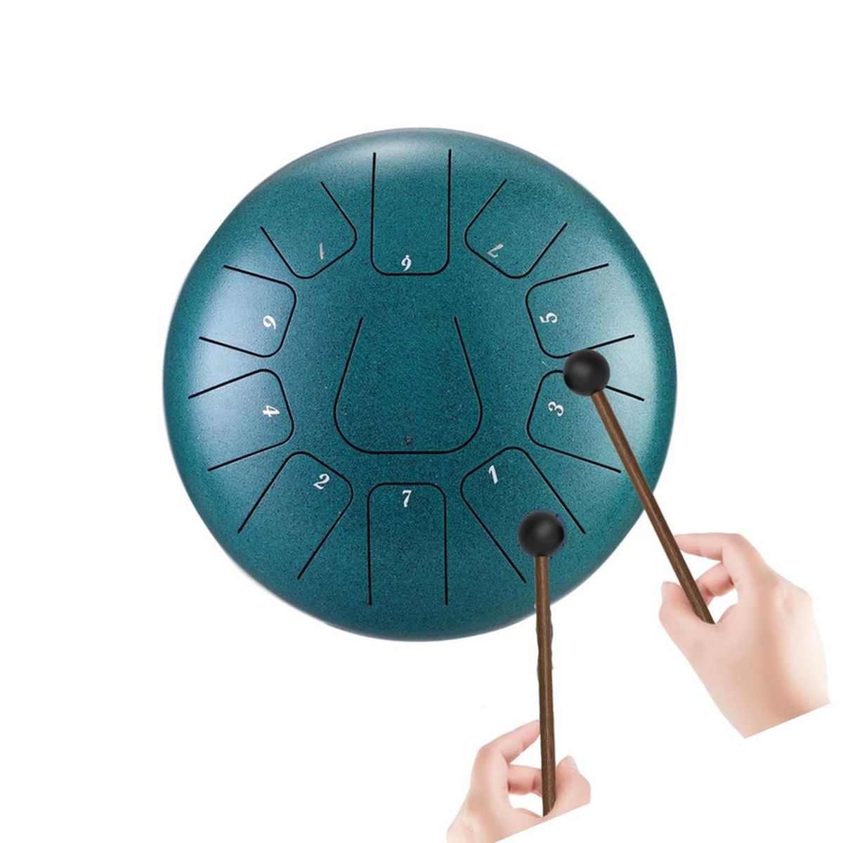 MOBII - Tambor Lengua De Acero Meditación Yoga 6” 11 Tonos Verde
