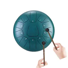 MOBII - Tambor Lengua De Acero Meditación Yoga 6” 11 Tonos Verde