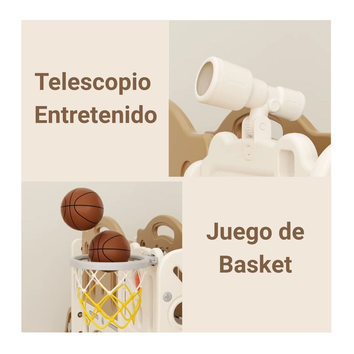 AUCKLAND OUTDOOR - Juego Resbalin Infantil Torre Escalera y Aro Coffee Elf