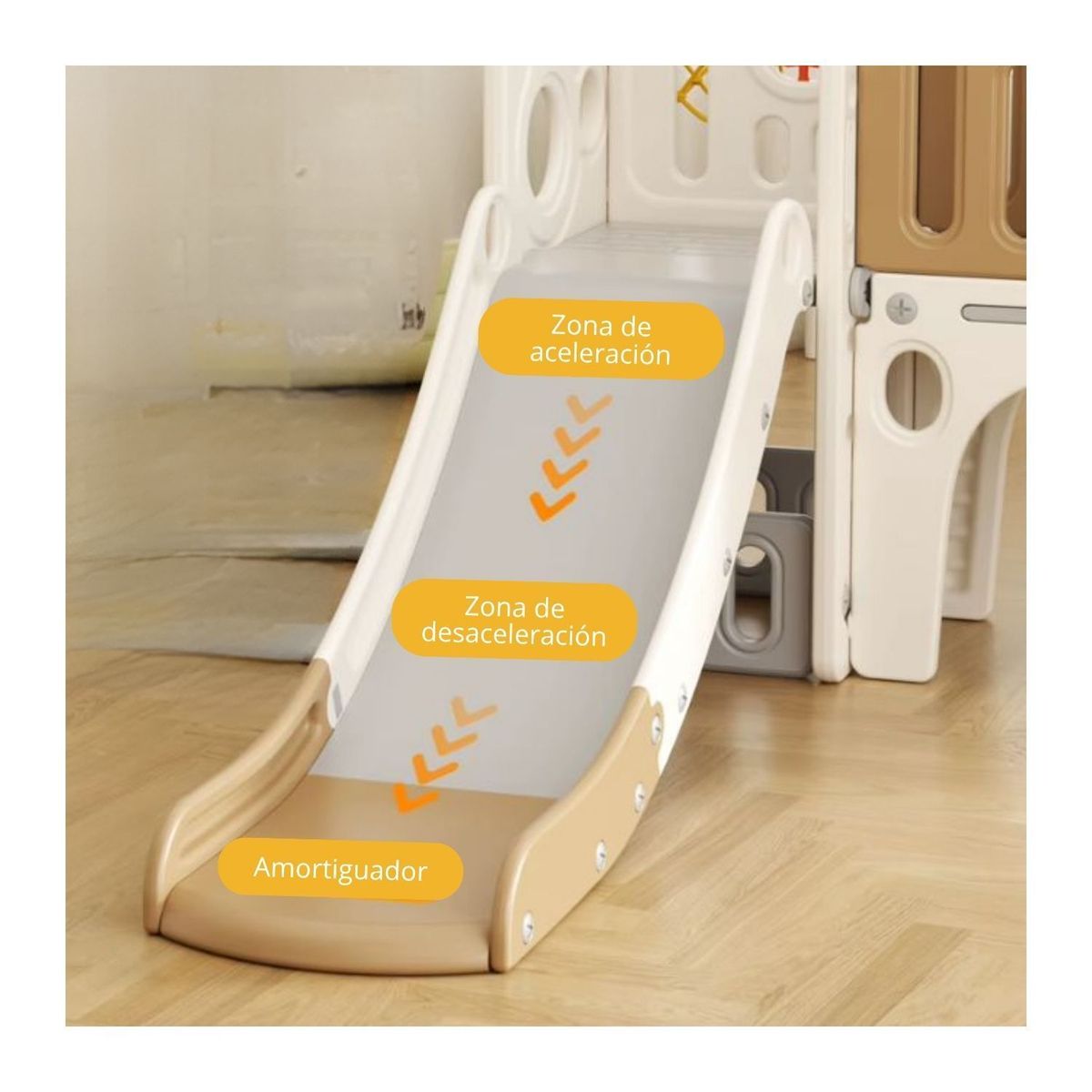 AUCKLAND OUTDOOR - Juego Resbalin Infantil Compacto Escalera y Aro Coffee Elf