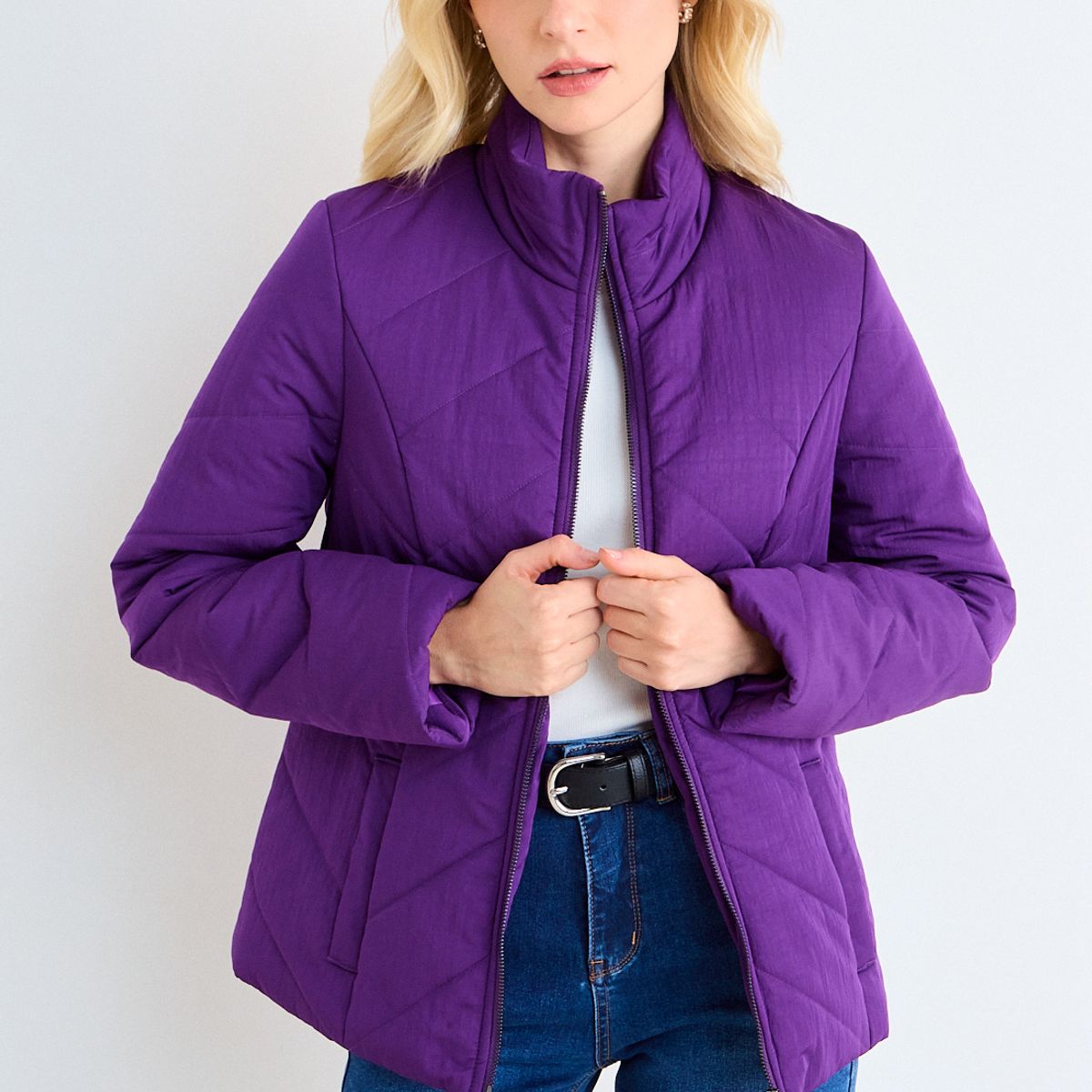 ASH - Parka Lisa Acolchada Mujer Morado Ash