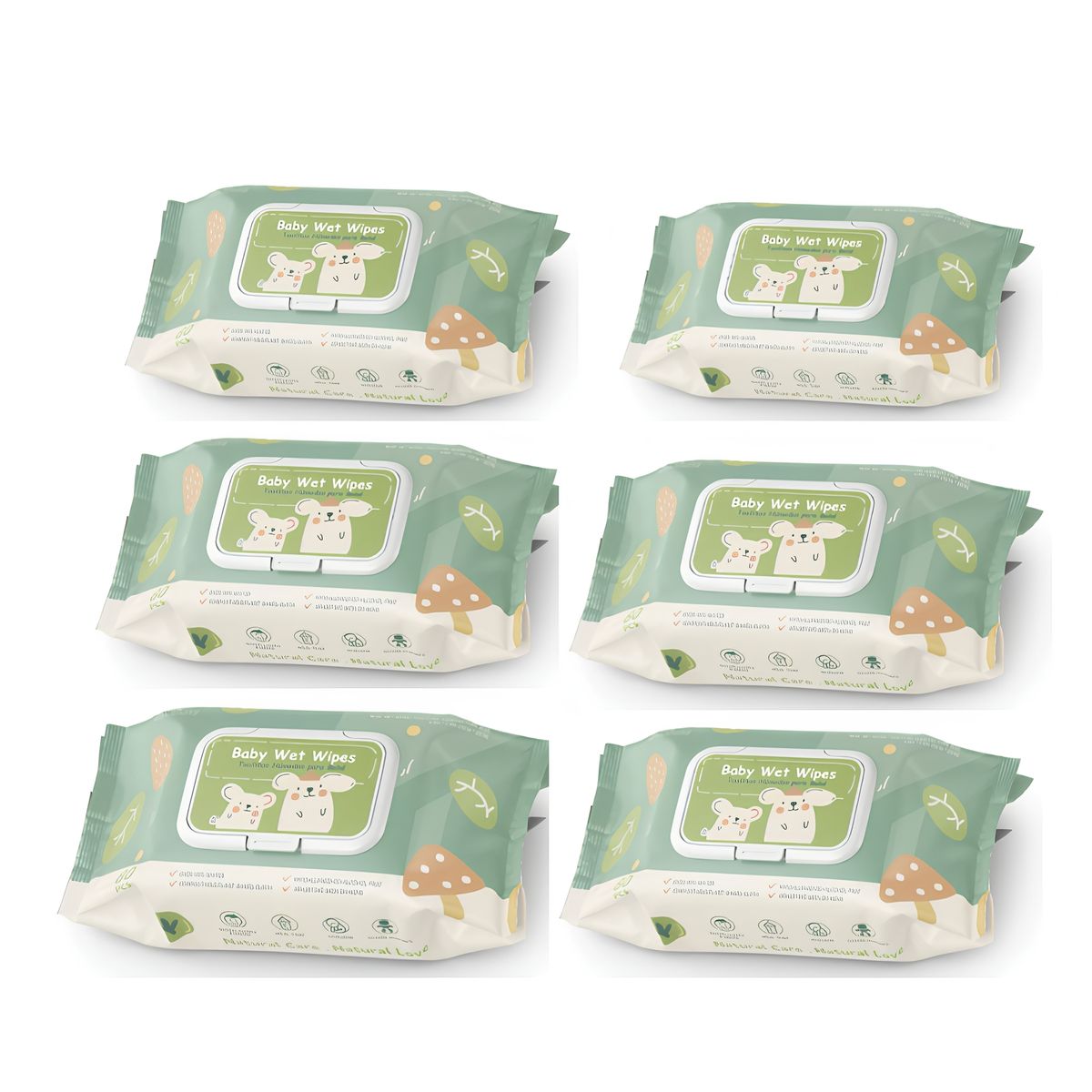 LUBABYCAS - Wipes Toallas Húmedas Con Tapa LuBabycas - caja 6 paquetes - 480 Unidades