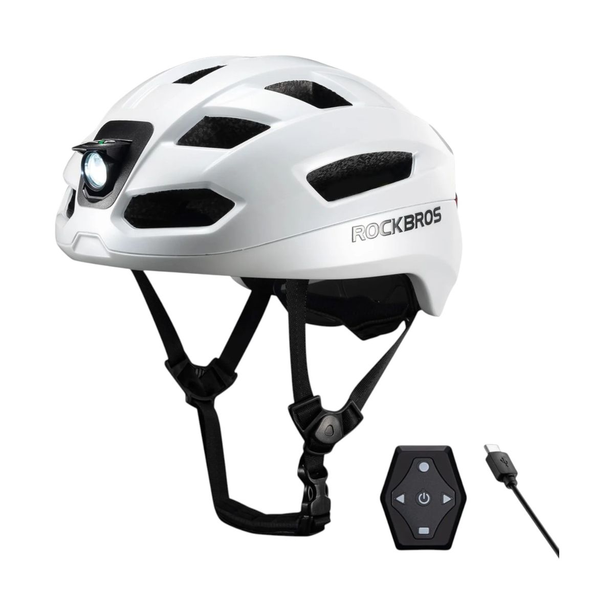 ROCKBROS - Casco Para Ciclismo Con Faro Frontal Luz trasera Remoto ROCKBROS ZK-031