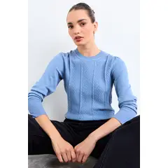 IO - Sweater Liso Mujer Celeste