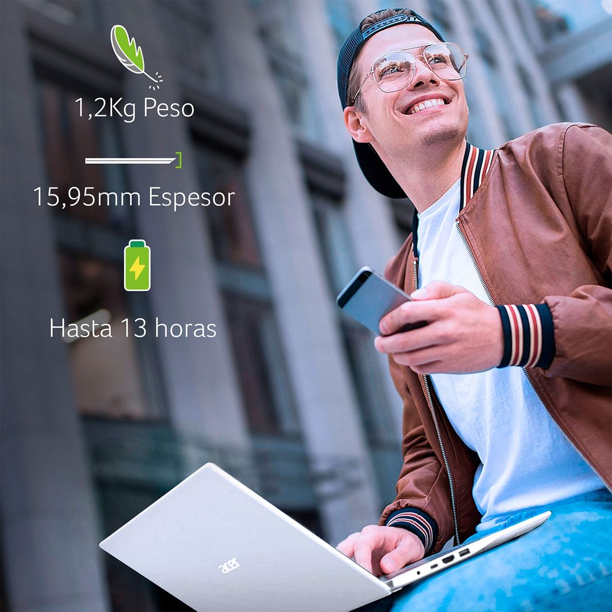 ACER - Notebook Acer Swift 3 SF314-59-57R9 Intel Core i5 8GB RAM 512GB SSD Iris® Xe Graphics 14"