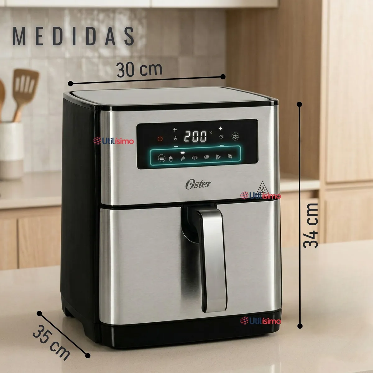 OSTER - Freidora de aire digital Oster® con capacidad de 9L CKSTAF90D 1550W