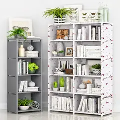 GENERICO - Estantería Modular Multiuso para Libros Plantas y Decoración Diseño monitos color blanco