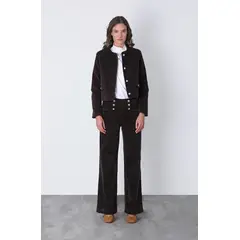 RAINDOOR - Chaqueta Botones Cotele Café Mujer