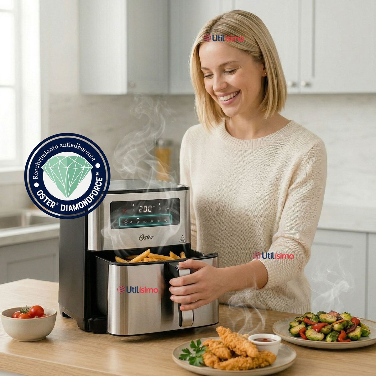 OSTER - Freidora de aire digital Oster® con capacidad de 9L CKSTAF90D 1550W