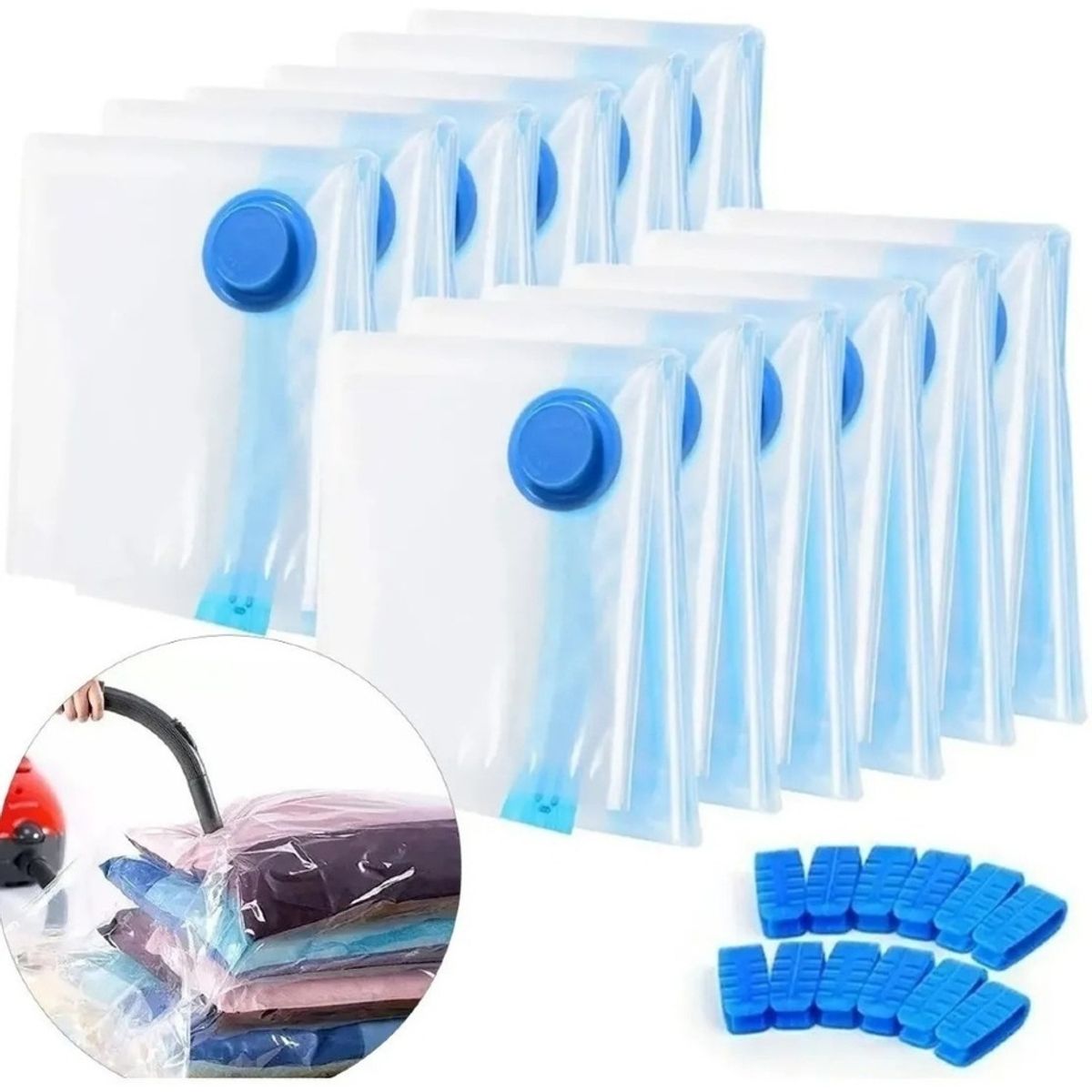 IRM - Bolsas Al Vacio 20 Comprimir Ropa 60x80 Hermetico Closet Orden Organizador Grande FIGOIMPORT