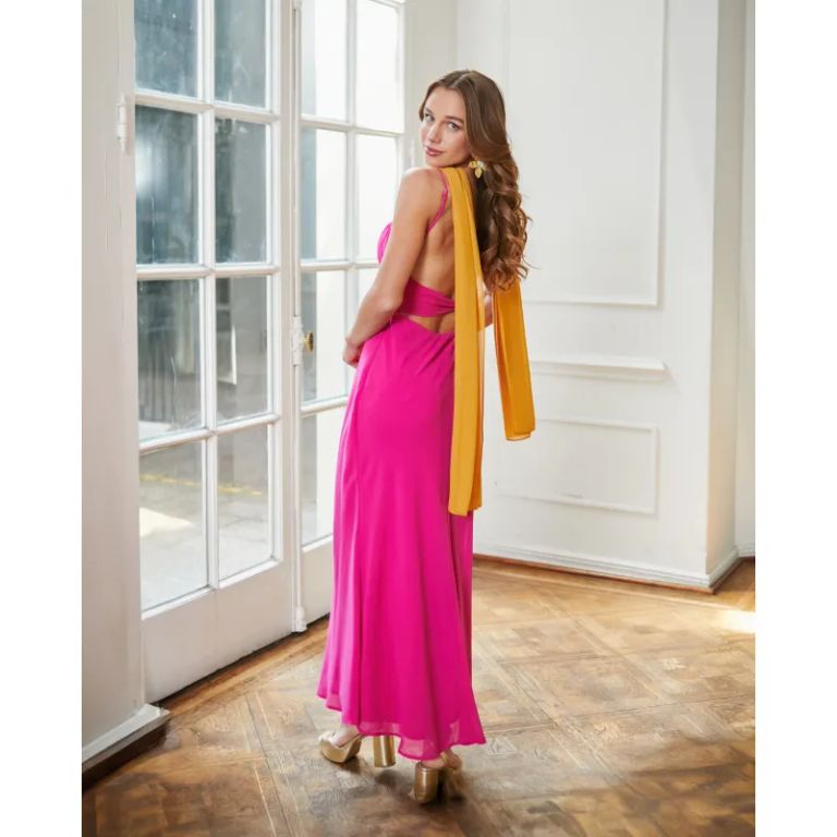 Panuelo Antonia Gasa Mostaza Amarillo TALLA UNICA