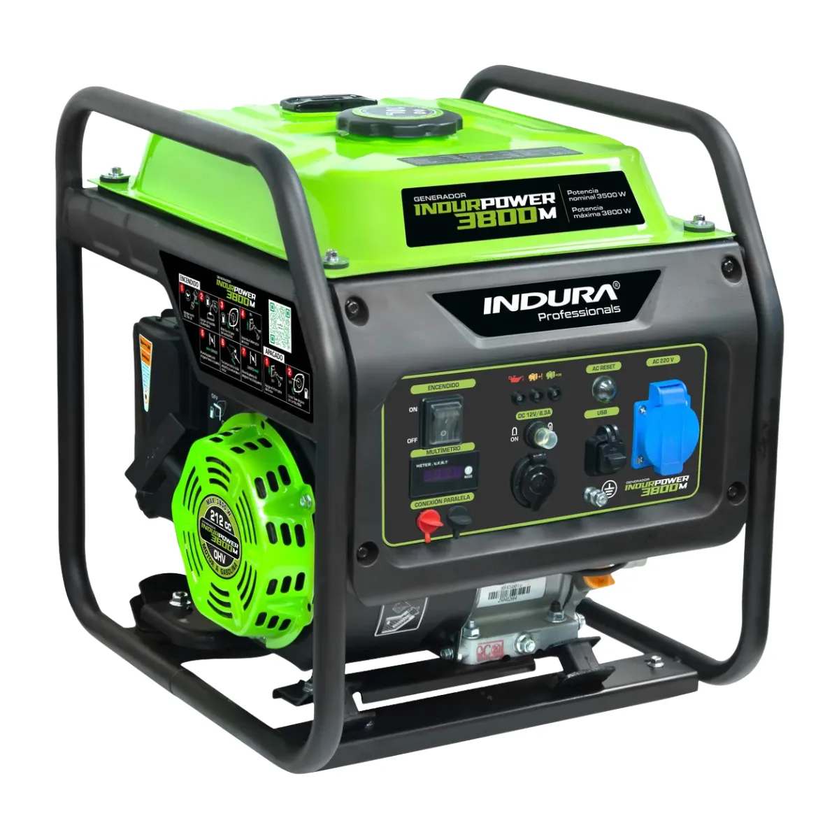 INDURA - Generador Eléctrico Indura Gasolina 220V 3800m 3.8 Kw