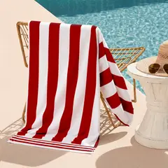 NAUTICA - Toalla de playa 100% Algodón 163x81 CABANA roja