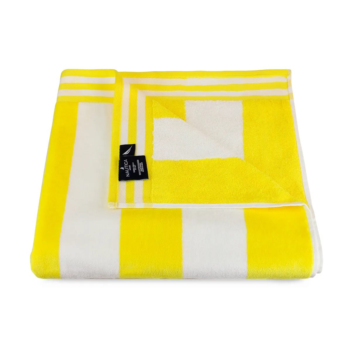 NAUTICA - Toalla de playa 100% Algodón 163x81 CABANA amarilla