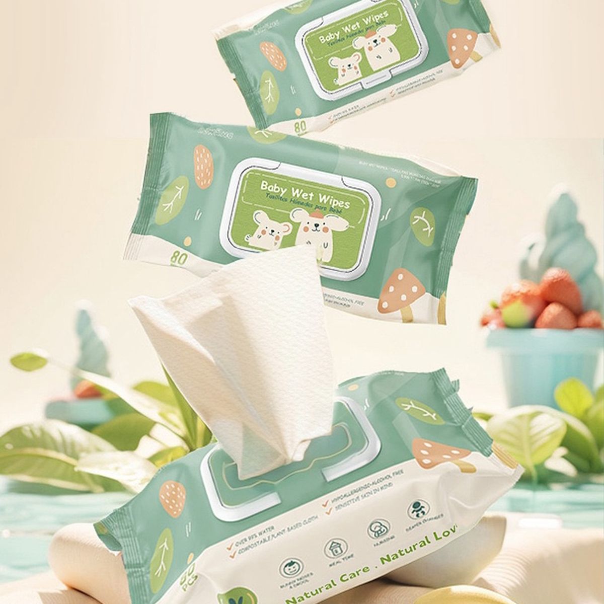 LUBABYCAS - Wipes Toallas Húmedas Con Tapa LuBabycas - caja 2 paquetes - 160 Unidades