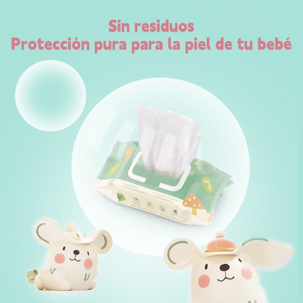 LUBABYCAS - Wipes Toallas Húmedas Con Tapa LuBabycas - caja 2 paquetes - 160 Unidades