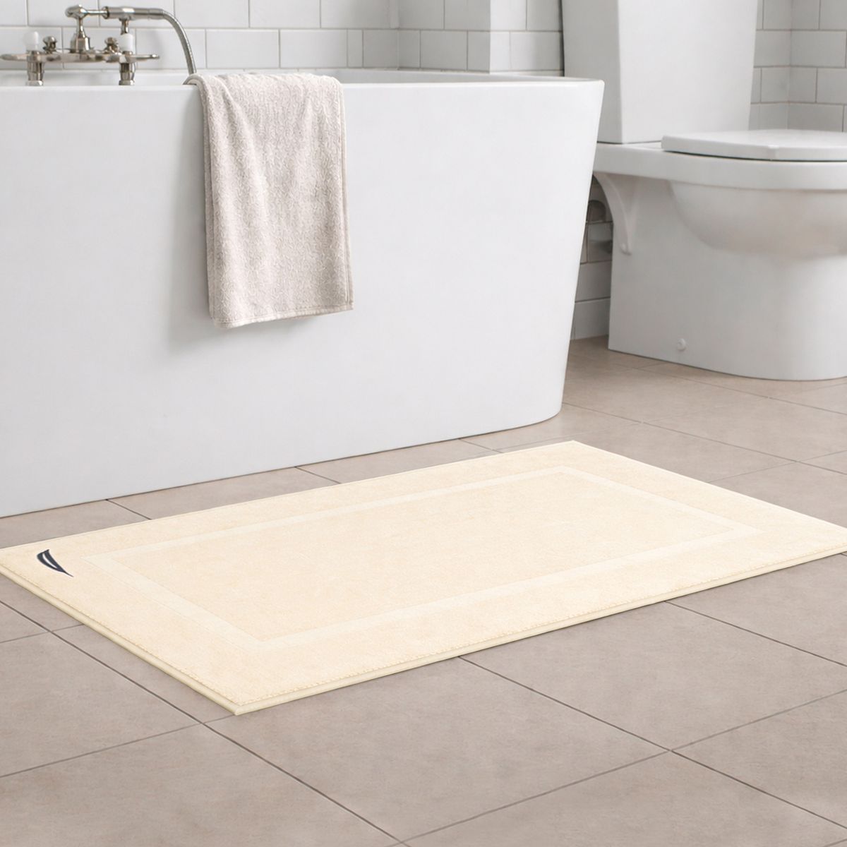 NAUTICA - Toalla de piso SIGNATURE Nautica Home 100% algodón 45x76cm beige
