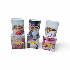 GENERICO - Vela aromática en vaso con diseño de Flores