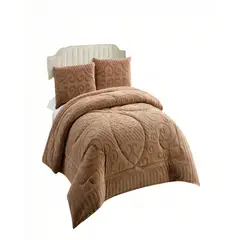 GENERICO - PLUMON PREMIUM CON TEXTURA DE RELIEVE 2 PLAZA COLOR CAFÉ