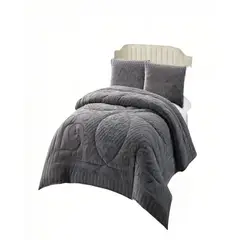 GENERICO - PLUMON PREMIUM CON TEXTURA  2 PLAZA COLOR GRIS