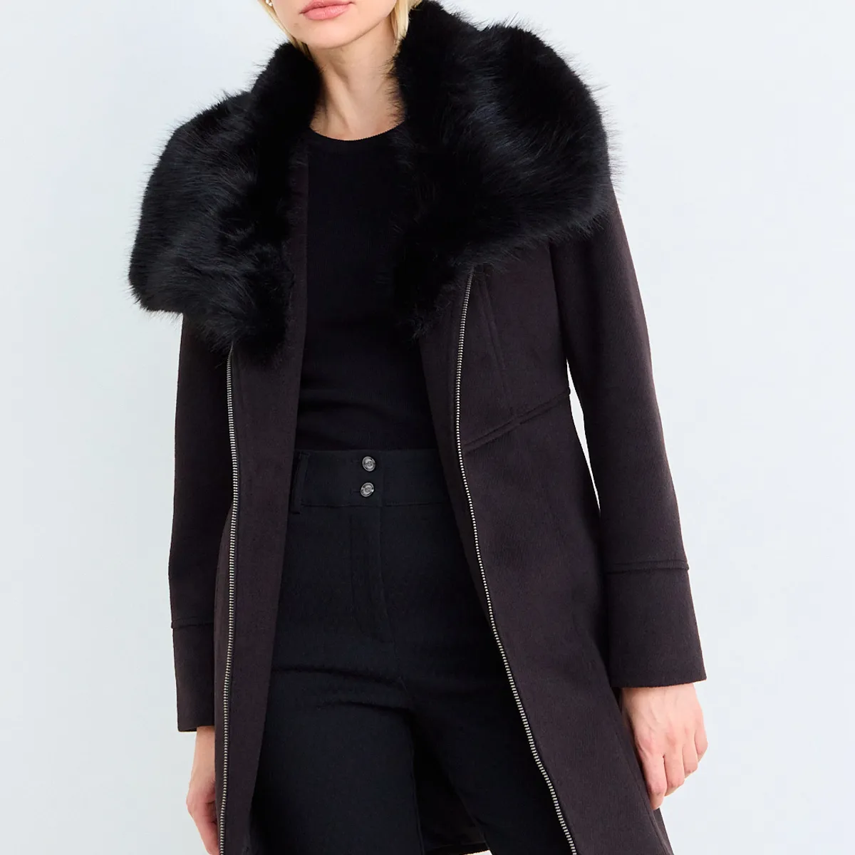 ASH - Chaquetón Liso Mujer Negro Ash