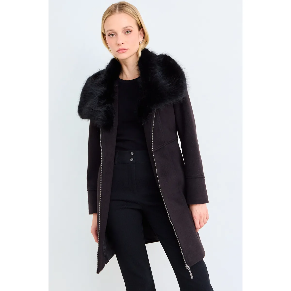 ASH - Chaquetón Liso Mujer Negro Ash