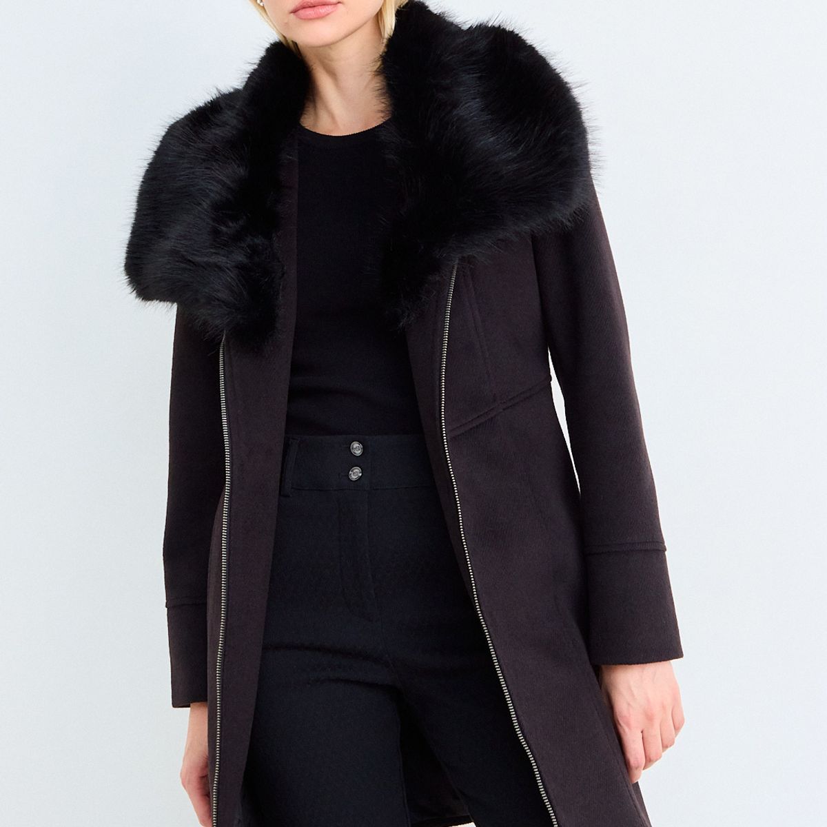 ASH - Chaquetón Liso Mujer Negro Ash