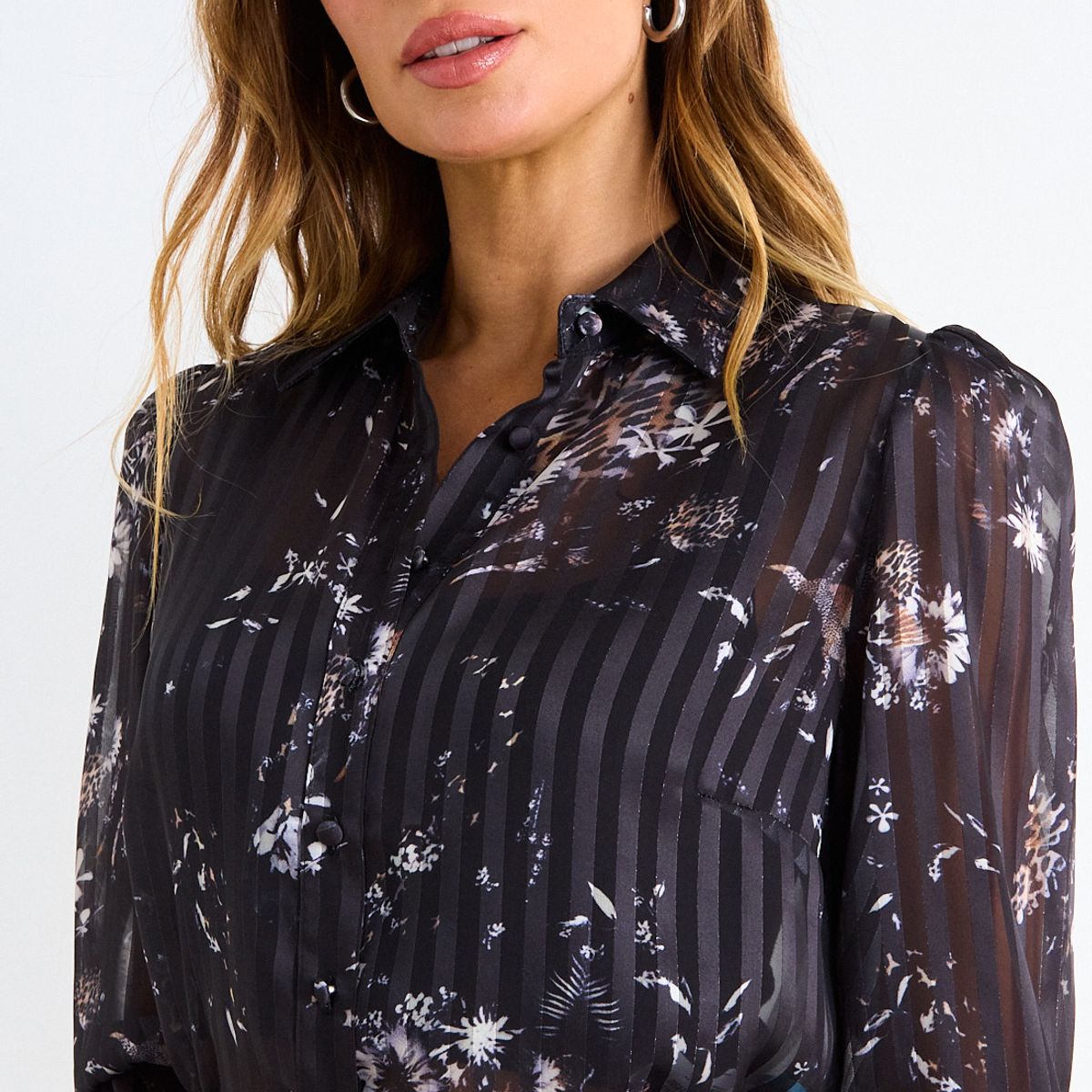 ASH - Blusa Camisera Fantasía Mujer Café Ash