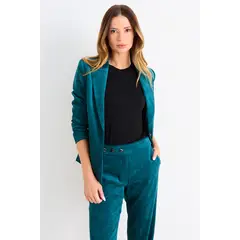 ASH - Blazer De Pana Liso Mujer Turquesa
