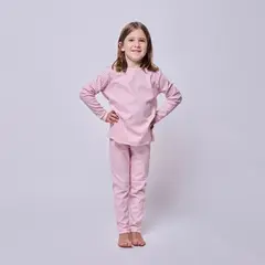 SIMPLY B - Pijama largo Vichy rosado niña