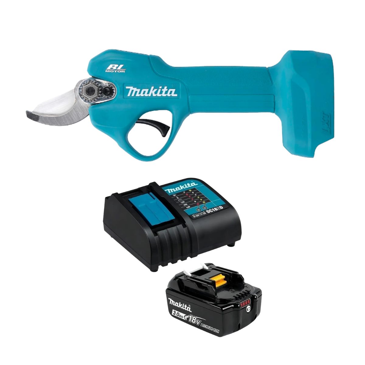 MAKITA - Kit Tijera Poda Inalámbrica 18v Car/Bat 3Ah Makita DUP181SF