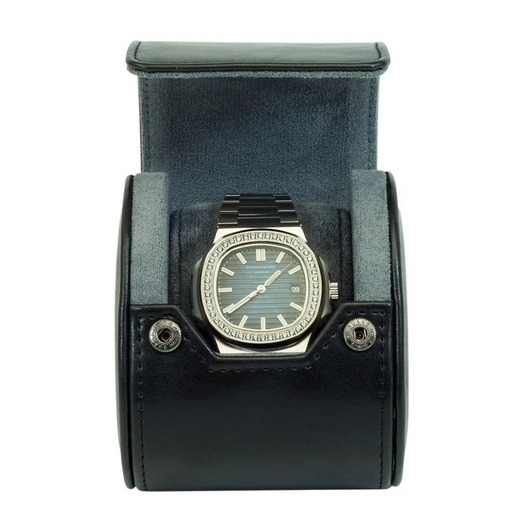Estuche Reloj Cuero Individual Negro Negro TALLA UNICA
