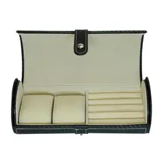 R24 - Caja Redonda Reloj y Joyas Fibra Carbono Negra