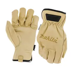 MAKITA - Guantes de Cuero 100% Puño Abierto T-04195